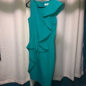 New Calvin Klein Teal Pageant Interview Dress